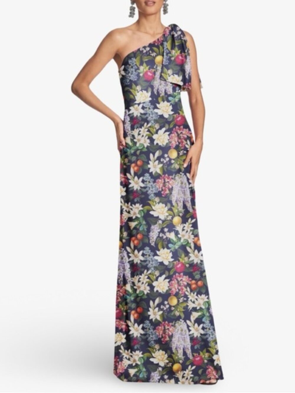 Sachin Babi Chelsea Garden alto giardino blue floral bow gown dress size 0